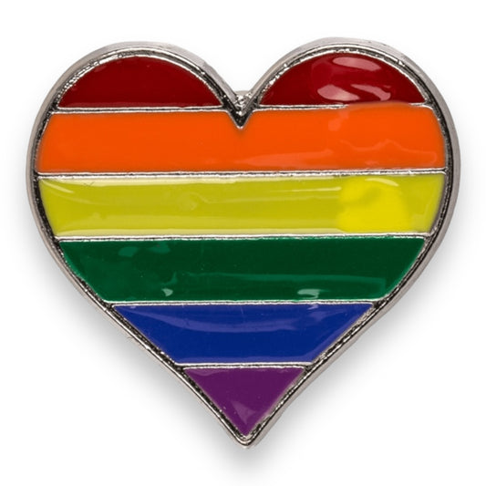 Kinky Pleasure - KPB040 - Badge / Pin - Heart - Model 01 - Silver