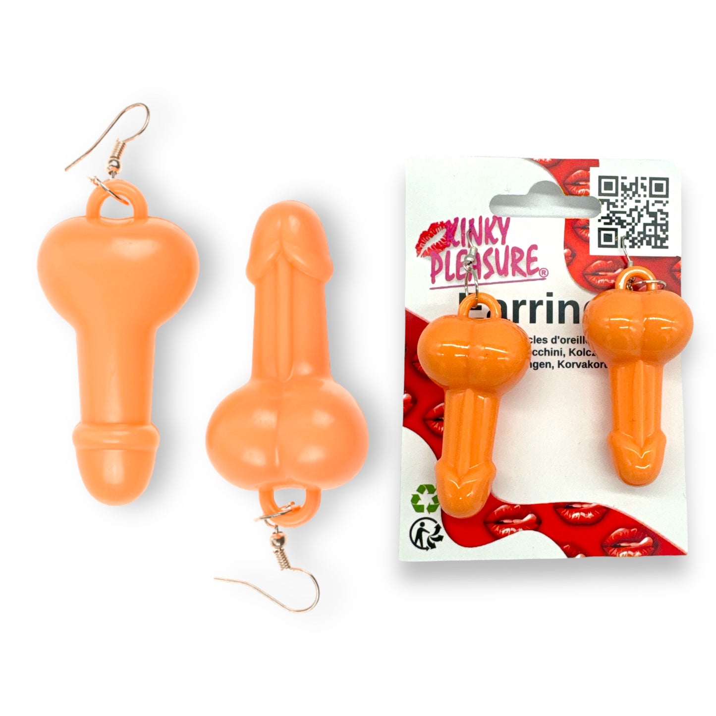 Kinky Pleasure - KP046 - Earrings - Sexy Penis - Beige