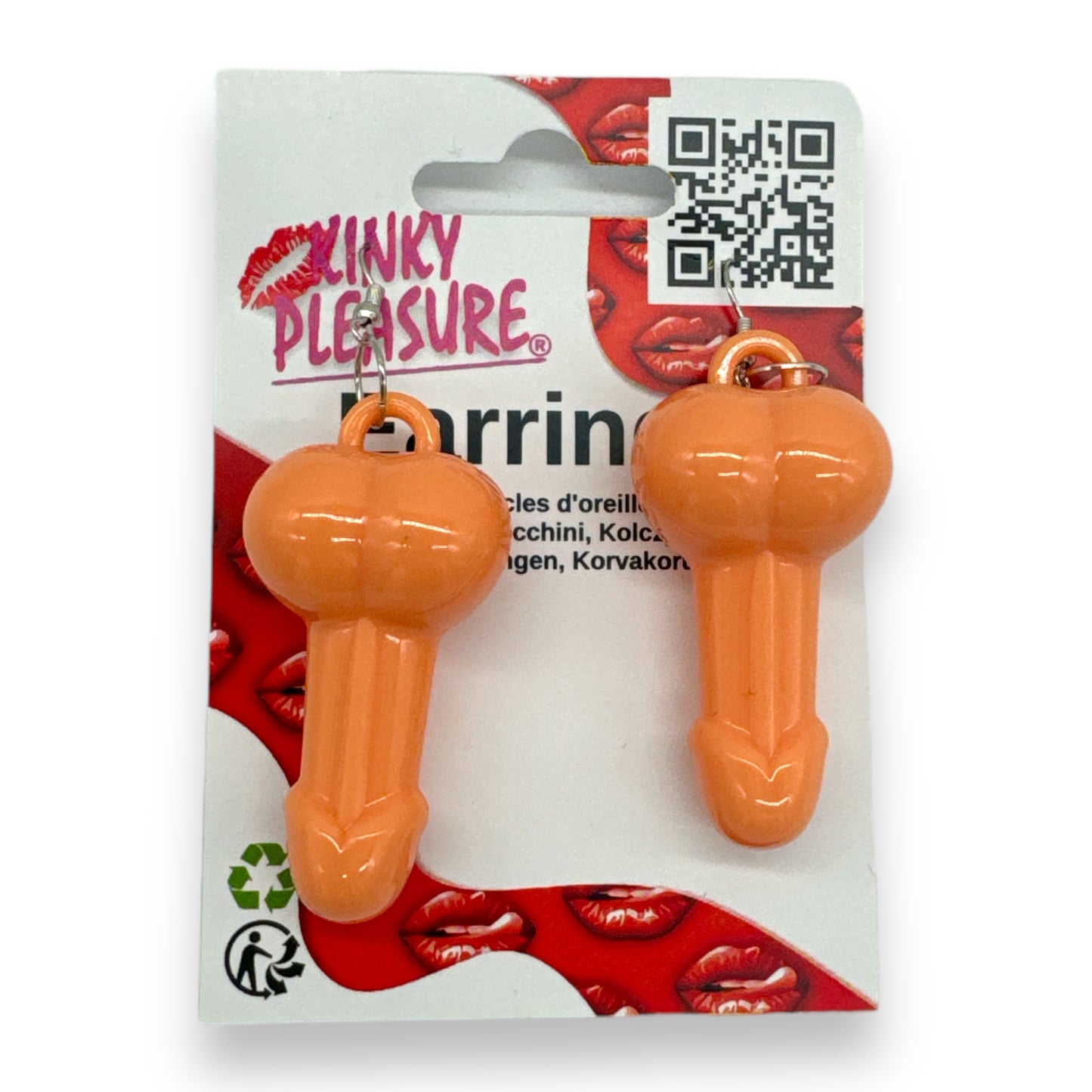 Kinky Pleasure - KP046 - Earrings - Sexy Penis - Beige