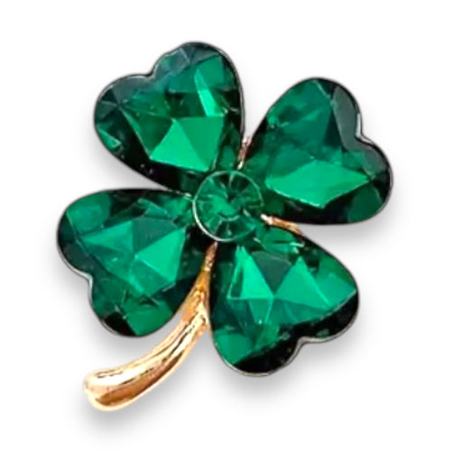 Kinky Pleasure - KPB070 - Badge / Pin - Shamrock Lucky Flower Green Large