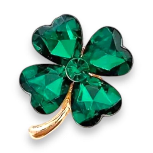 Kinky Pleasure - KPB070 - Badge / Pin - Shamrock Lucky Flower Green Large