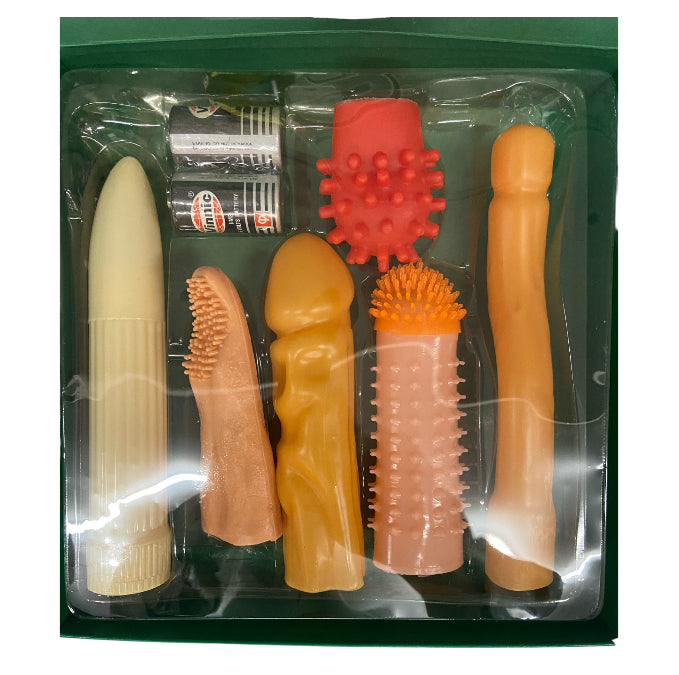 Sensual Encounter Erotic Gift Set – 6-Piece Pleasure Kit | Vibrator + 5 Extenders