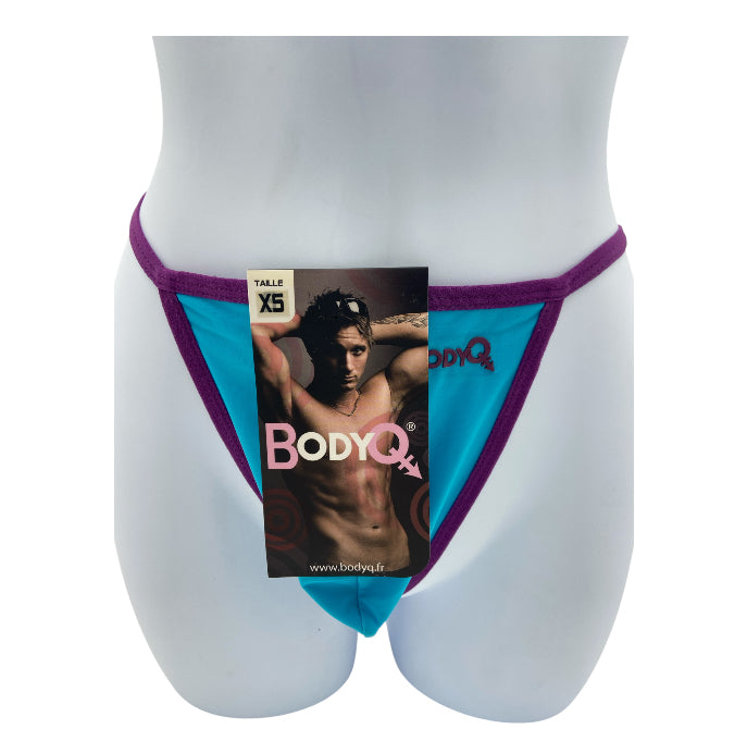 BodyQ - Male Lingerie – Thong Blue Purple - Size XS, S, M, L