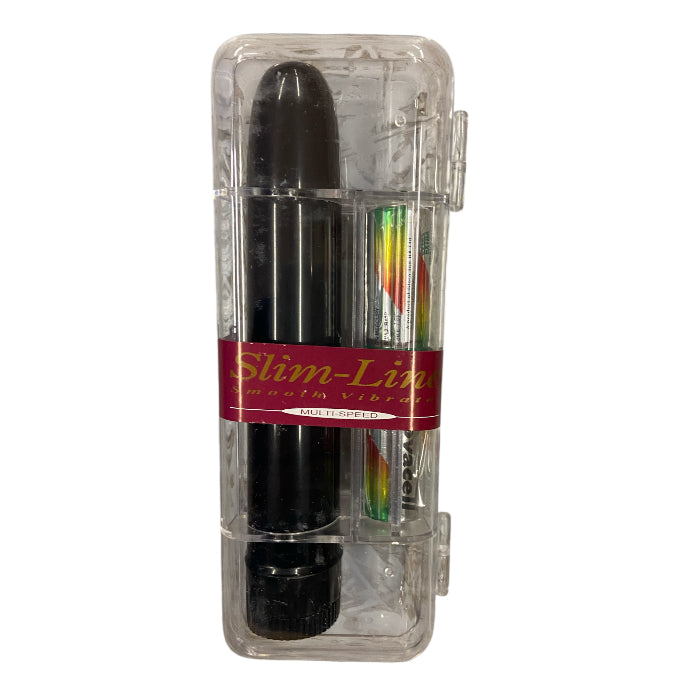 Slimline Basic Black Vibrator Smooth – 18 cm - Clear box - Club