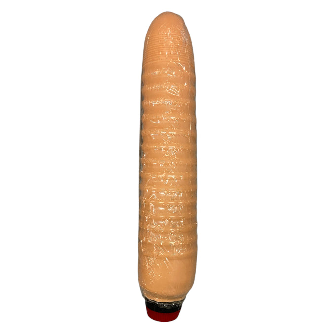 Mega Ribbed Vibrator – 30 cm Length & 5 cm Diameter | Flesh Tone | Clear Box - Club