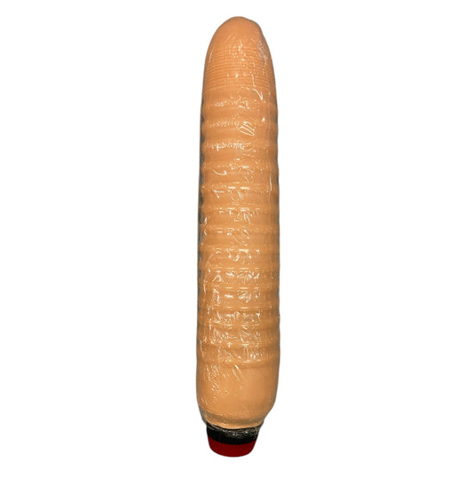 Mega Ribbed Vibrator – 30 cm Length & 5 cm Diameter | Flesh Tone | Clear Box - Club