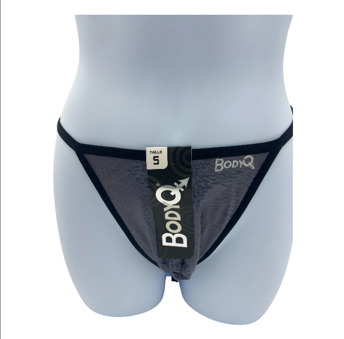 BodyQ Male Lingerie – Thong Grey Size S, M, L, XL