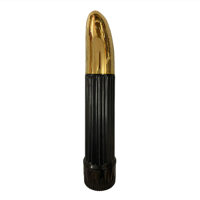 SlimLine Basic Black Gold Vibrator Ribble – 18 cm - Clear box - Club