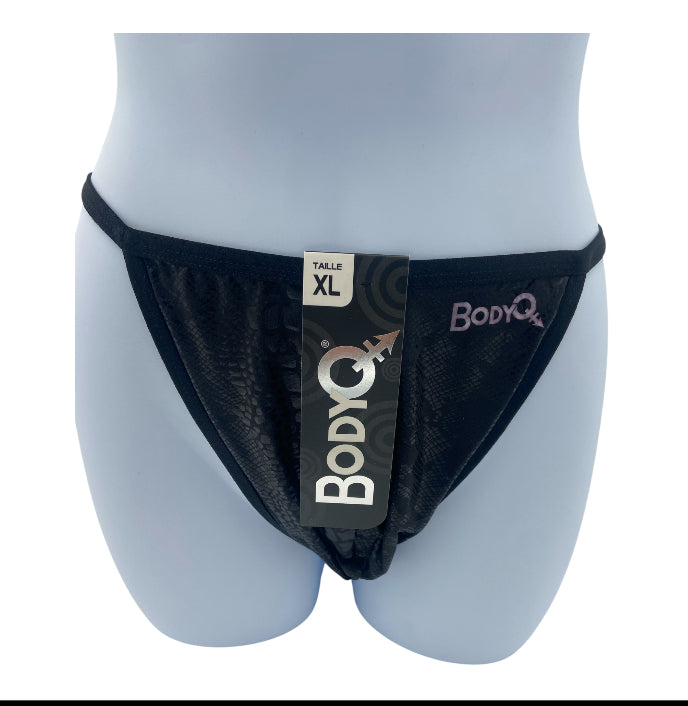BodyQ Male Lingerie – Thong Black Croc Pink Size S, M, L , XL