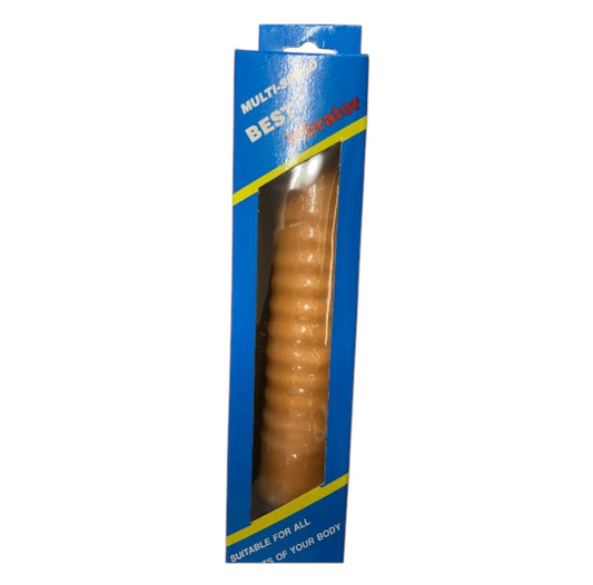 Best Vibrator - Flesh Big Ribbed Vibrator | Powerful Pleasure | Blue Window Box - Club