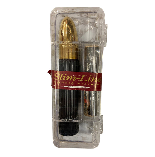 SlimLine Basic Black Gold Vibrator Ribble – 18 cm - Clear box - Club