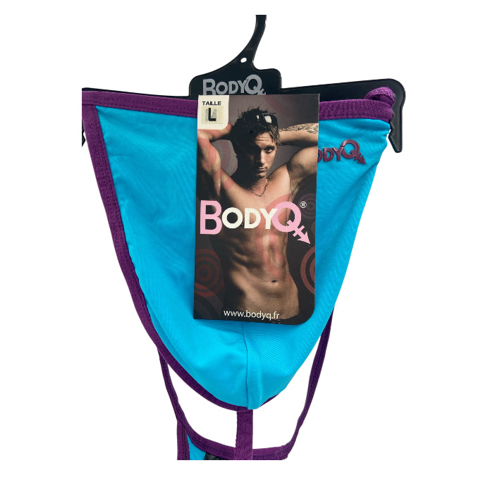 BodyQ - Male Lingerie – Thong Blue Purple - Size XS, S, M, L