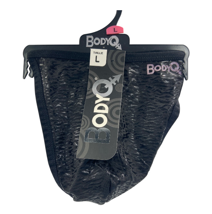 BodyQ Male Lingerie – Thong Black Glossy Size S, M, L