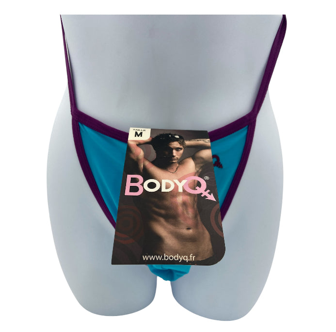 BodyQ - Male Lingerie – Thong Blue Purple - Size XS, S, M, L