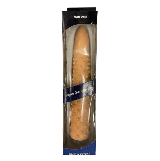 Super Satisfaction Realistic Vibrator – Ribbed Dots | Flesh 18 cm – Blue Box - Club