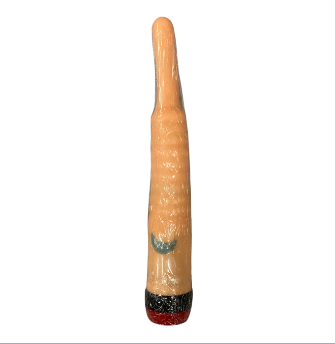 Realistic Flesh Vibrator with Thin Top  And Extra Ribble  – Multi-Speed, Windowbox - Dark Spots -Club