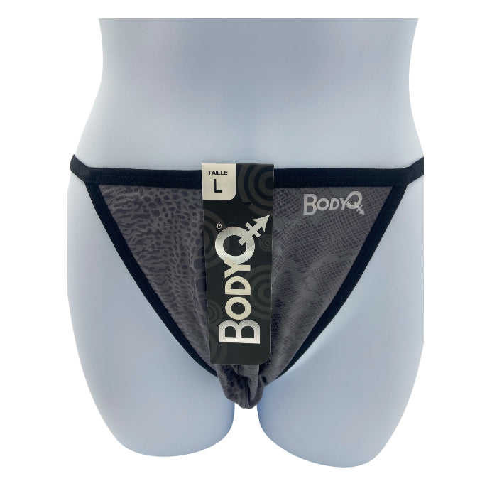 BodyQ Male Lingerie – Thong Grey Size S, M, L, XL