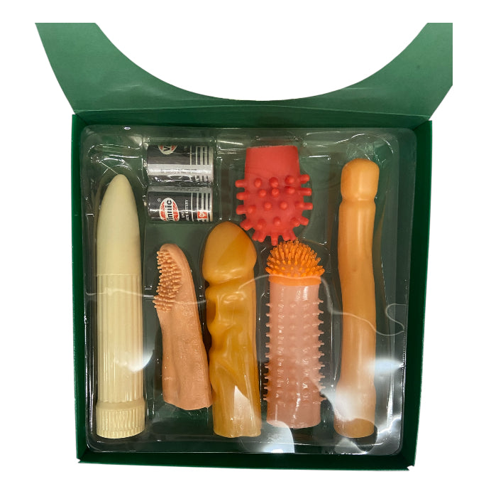 Sensual Encounter Erotic Gift Set – 6-Piece Pleasure Kit | Vibrator + 5 Extenders