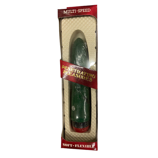 Dark Green Smooth Realistic Vibrator – 18 cm, Battery Operated, Window Box Packaging - Club