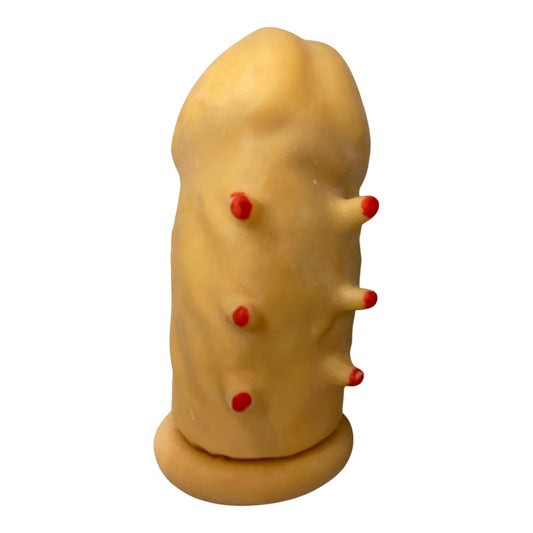 Small Flesh Penis Sleeve with Red Dots | Extra Stimulation | Red Window Box - Club