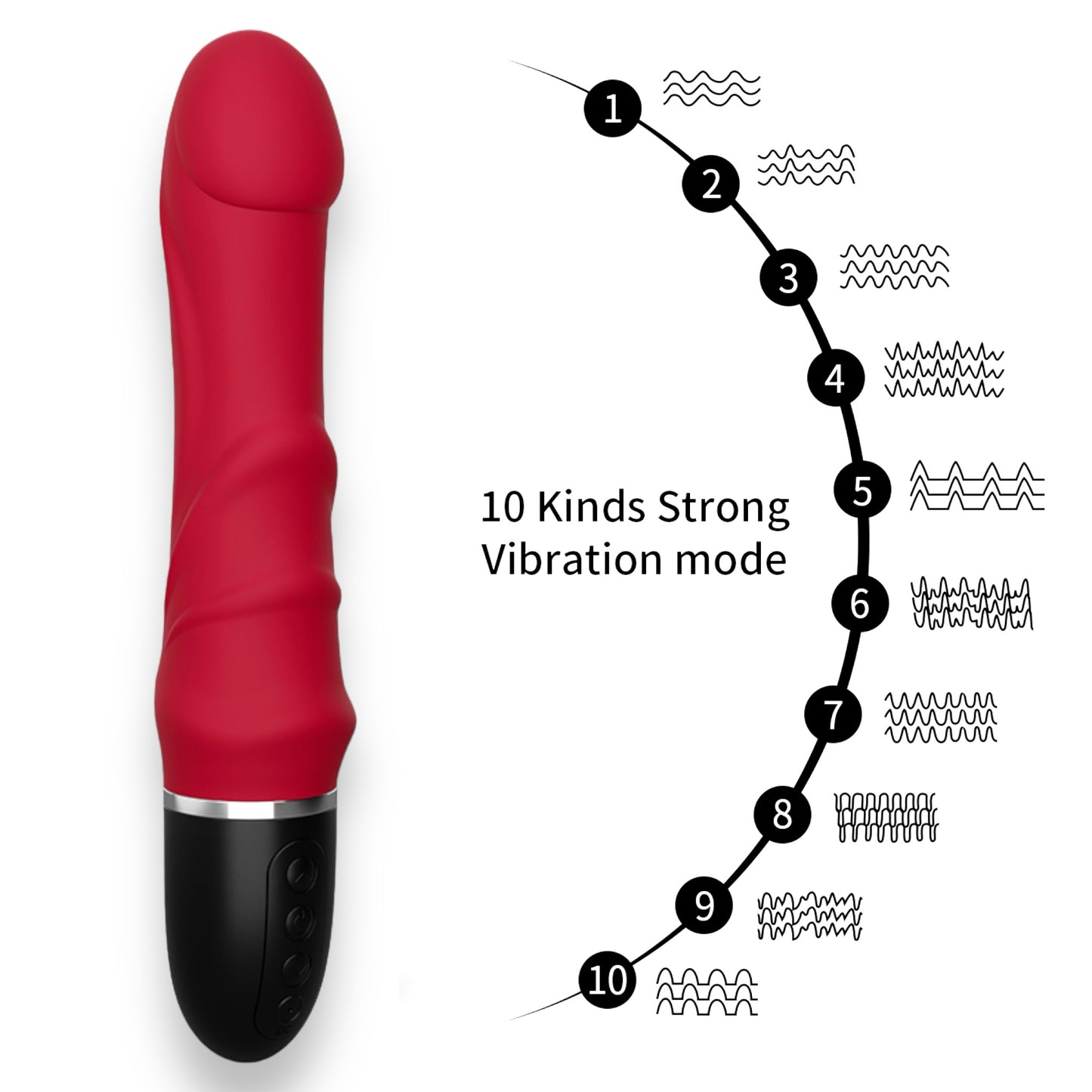 Power Escorts - BR306 - Louis Realistic Silicone Vibrator - 10 Speed