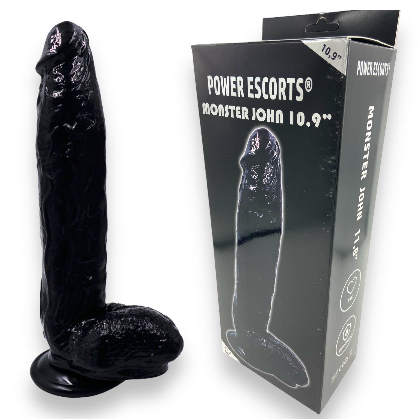 Power Escorts - BR229 Black - Monster John 10,9'' Mega Realistic Dildo 28 CM