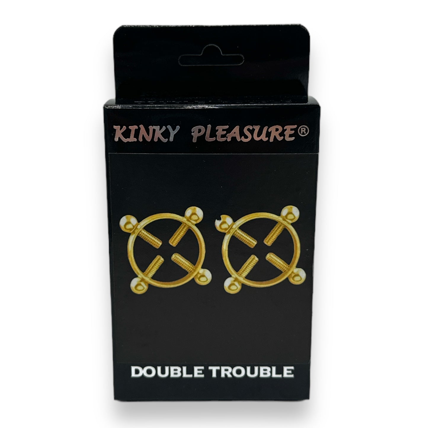 Kinky Pleasure  - NC07- Double Trouble  - Kinky Clamps - 7 Colours - Heavy version - Nipple clamps - Stylish Colourbox