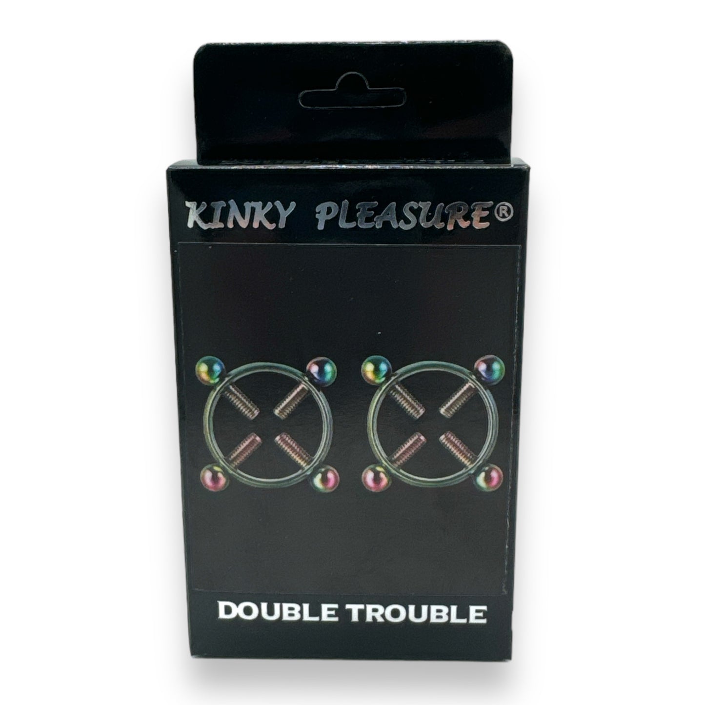 Kinky Pleasure  - NC07- Double Trouble  - Kinky Clamps - 7 Colours - Heavy version - Nipple clamps - Stylish Colourbox