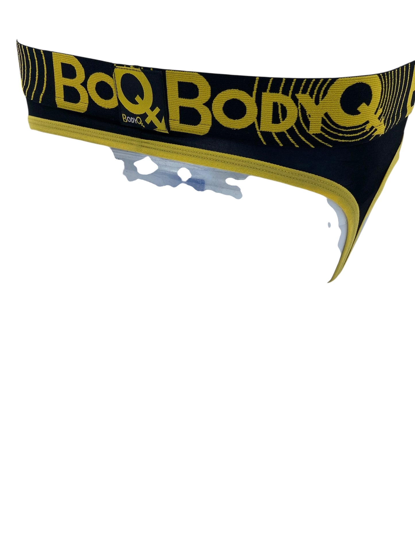 BodyQ Male Lingerie – Jockstrap Black Yellow Size S, M, L