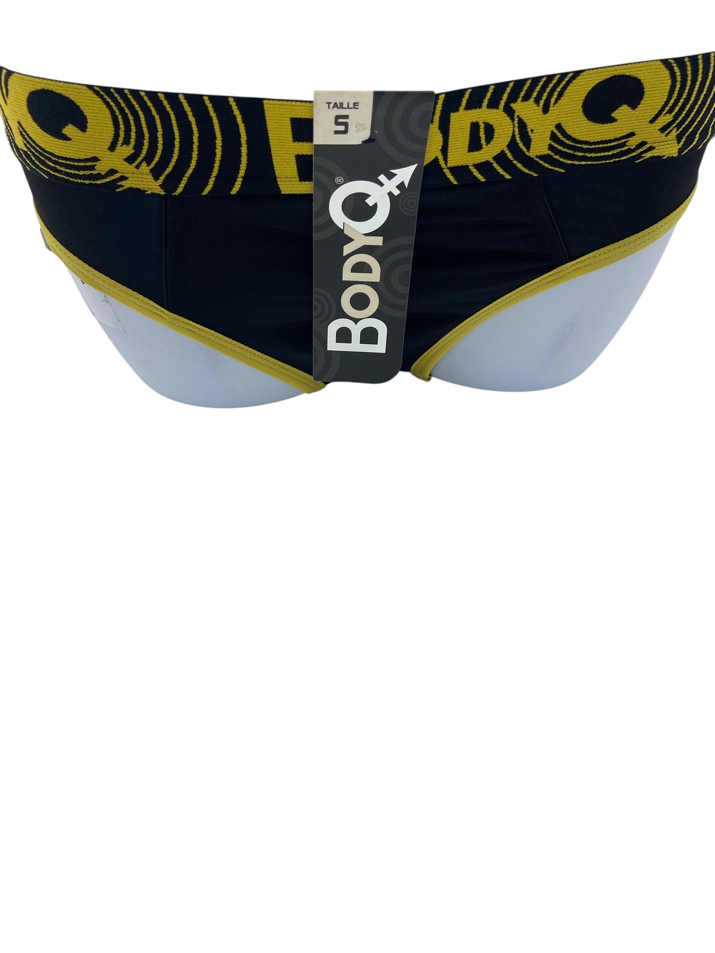 BodyQ Male Lingerie – Jockstrap Black Yellow Size S, M, L