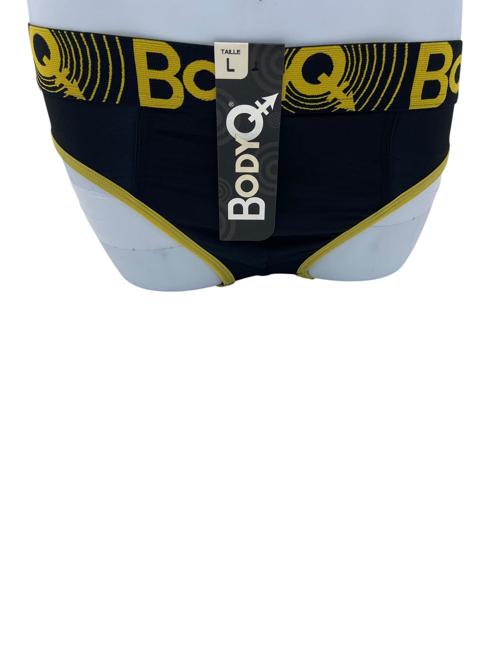 BodyQ Male Lingerie – Jockstrap Black Yellow Size S, M, L