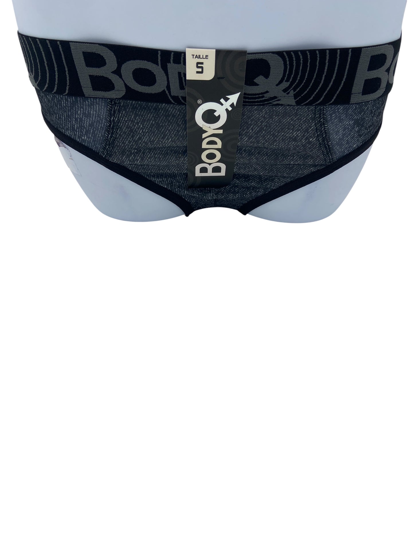 BodyQ Male Lingerie – Jockstrap Grey Black Size S, M, L