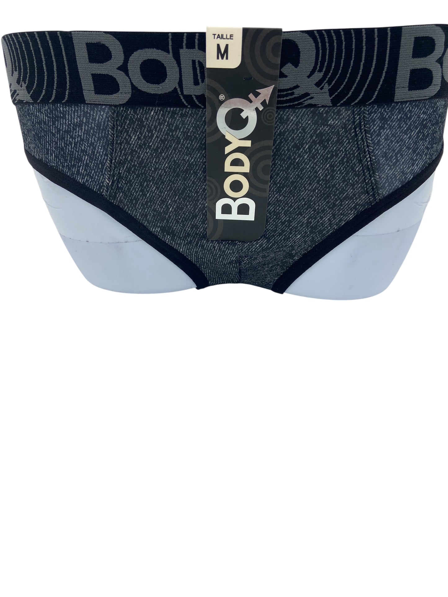 BodyQ Male Lingerie – Jockstrap Grey Black Size S, M, L
