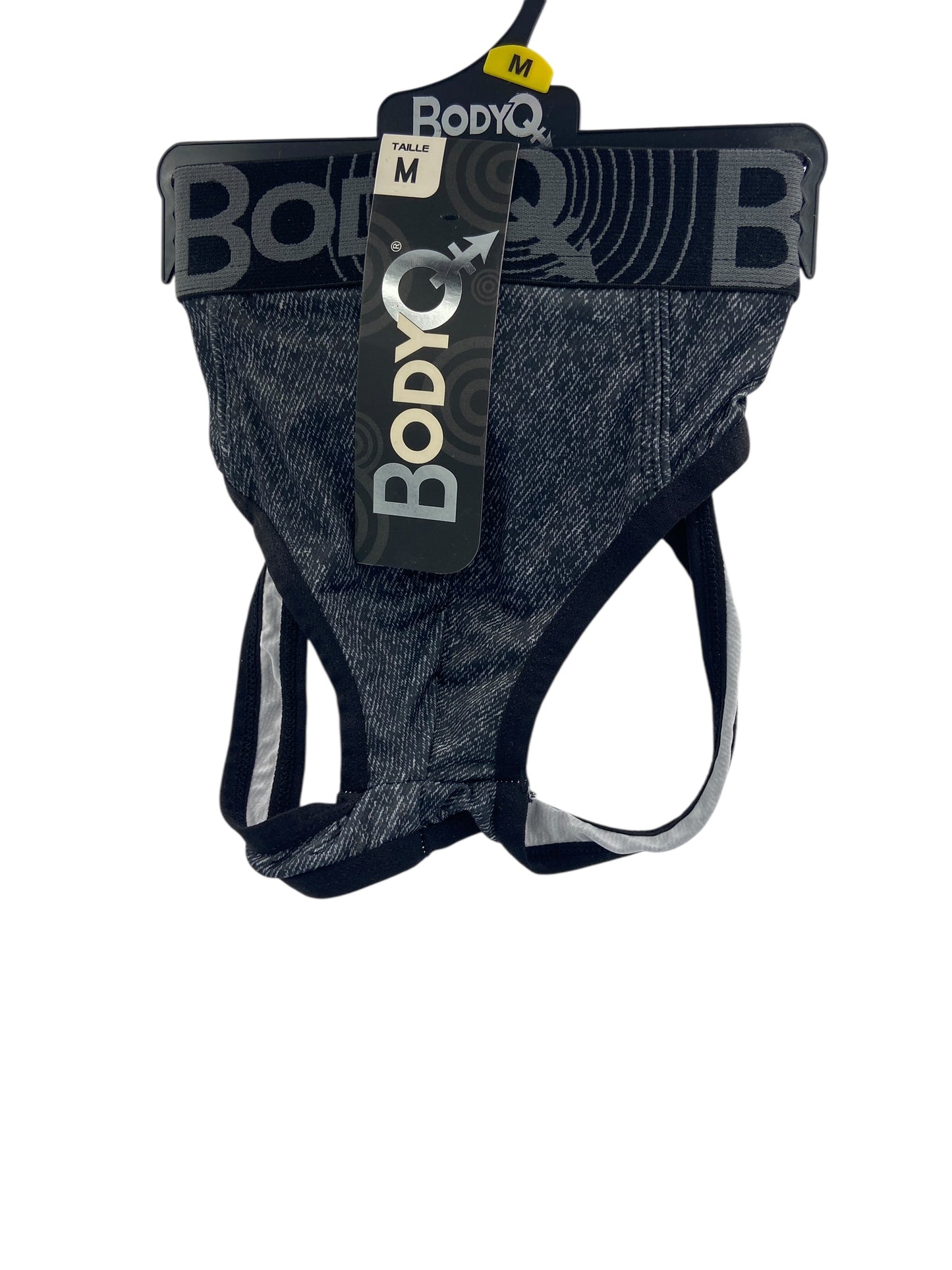 BodyQ Male Lingerie – Jockstrap Grey Black Size S, M, L