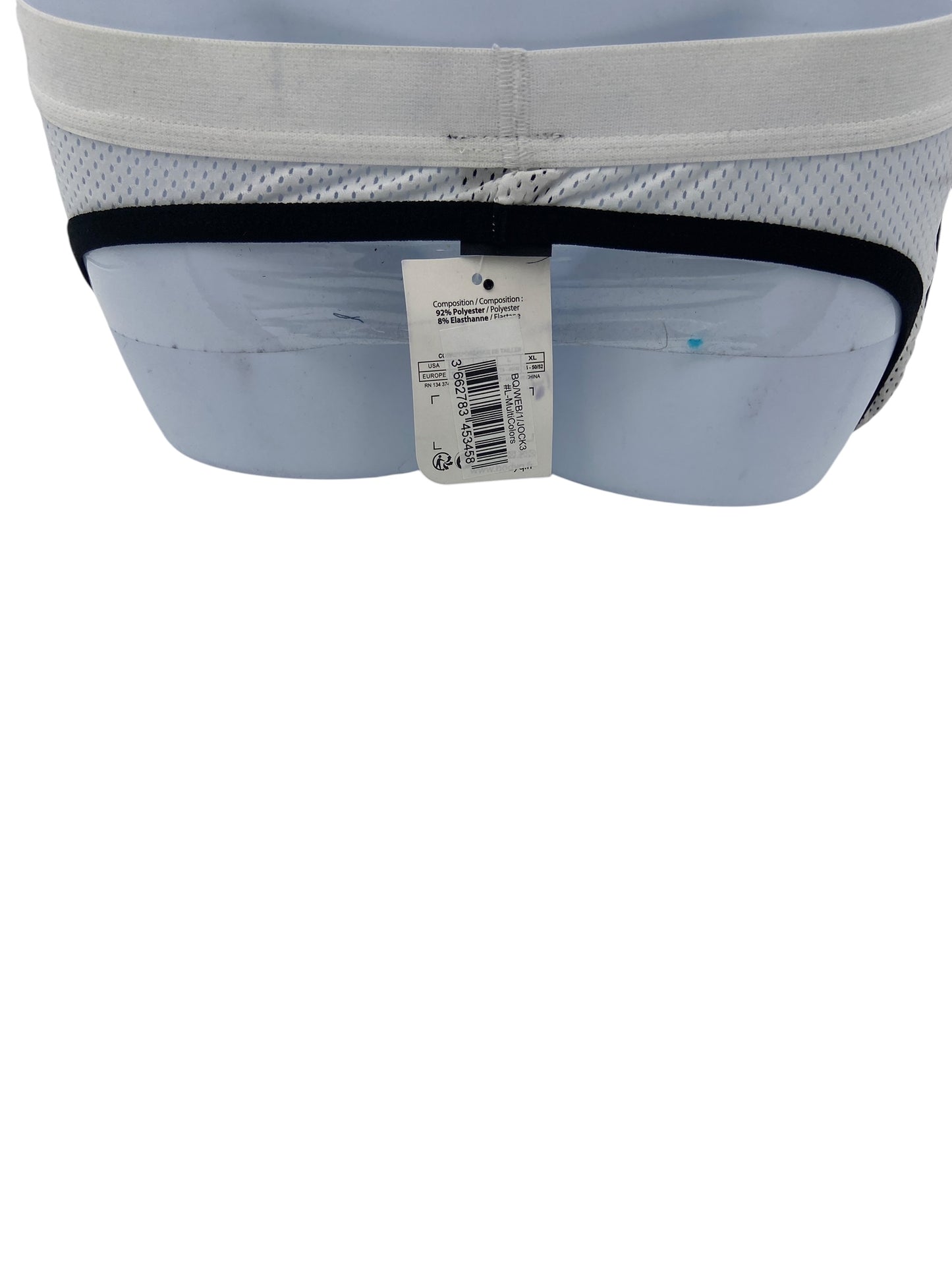 BodyQ Male Lingerie – Jockstrap White Black Size L