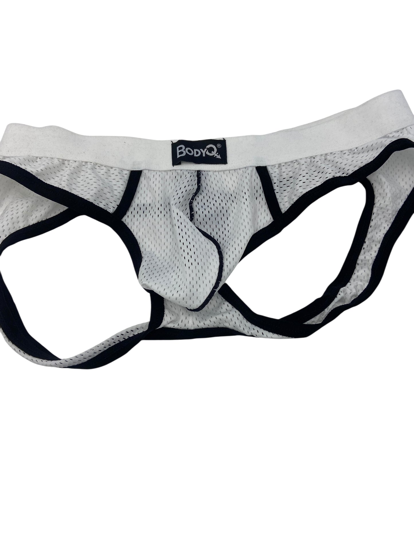 BodyQ Male Lingerie – Jockstrap White Black Size L