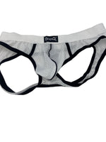 BodyQ Male Lingerie – Jockstrap White Black Size L