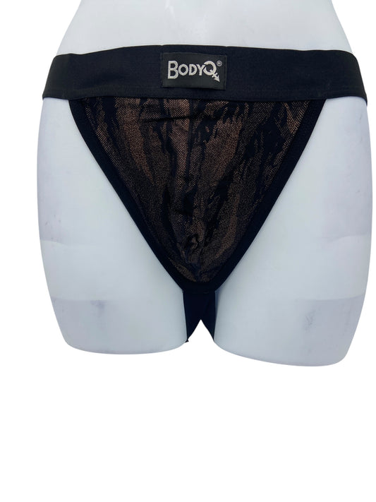 BodyQ Male Lingerie – Jockstrap Gold Brown Black - Size L, XL