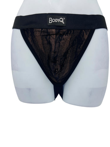 BodyQ Male Lingerie – Jockstrap Gold Brown Black - Size L, XL