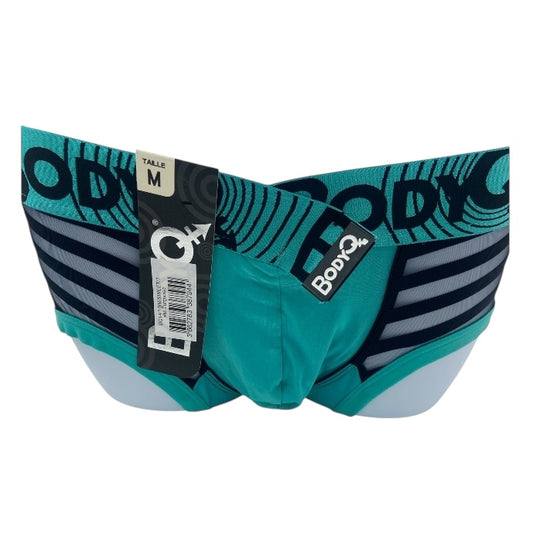 BodyQ Male Lingerie - Sexy Men’s Underwear Boxer – Aqua with Net Black - S/M/L