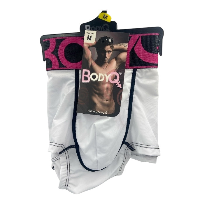 BodyQ Male Lingerie - Sexy Men’s Underwear Boxer – White Pink - XS/S/M/L