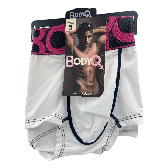 BodyQ Male Lingerie - Sexy Men’s Underwear Boxer – White Pink - XS/S/M/L