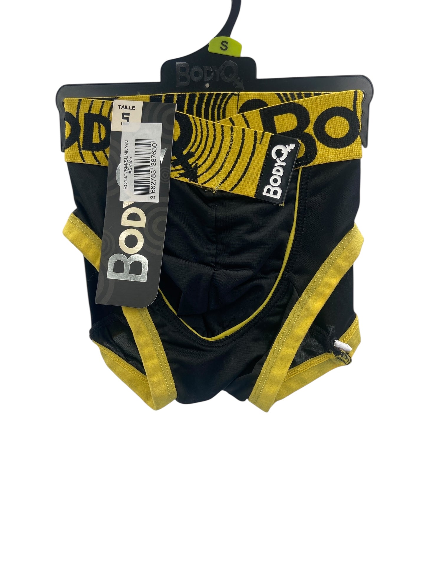 BodyQ Male Lingerie - Sexy Men’s Underwear Boxer – Black Yellow - S/M/L/XL