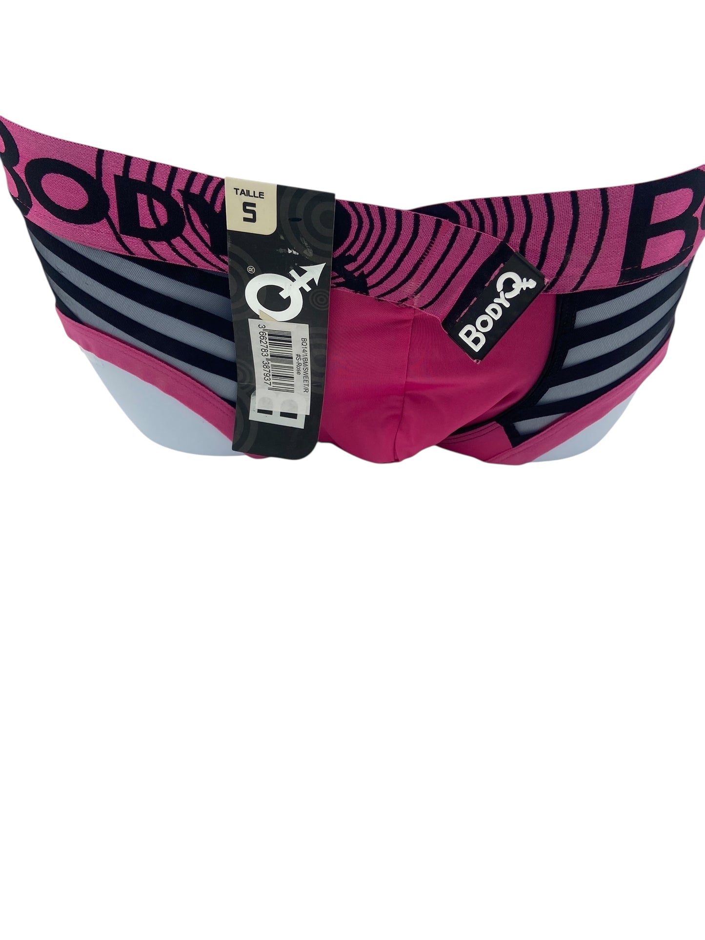 BodyQ Male Lingerie - Sexy Men’s Underwear Boxer – Pink with Net Black - S/M/L/XL