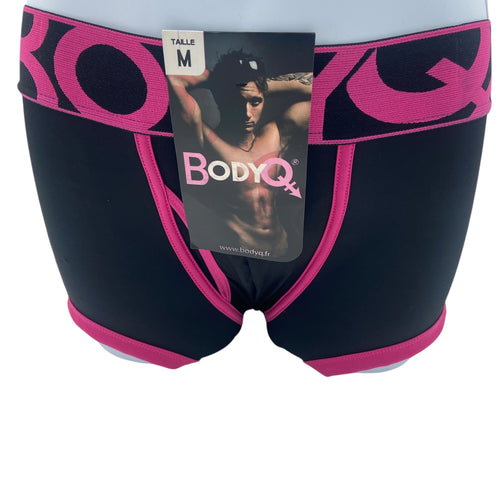 BodyQ Male Lingerie - Sexy Men’s Underwear Boxer – Black Pink- XS/ S/ M