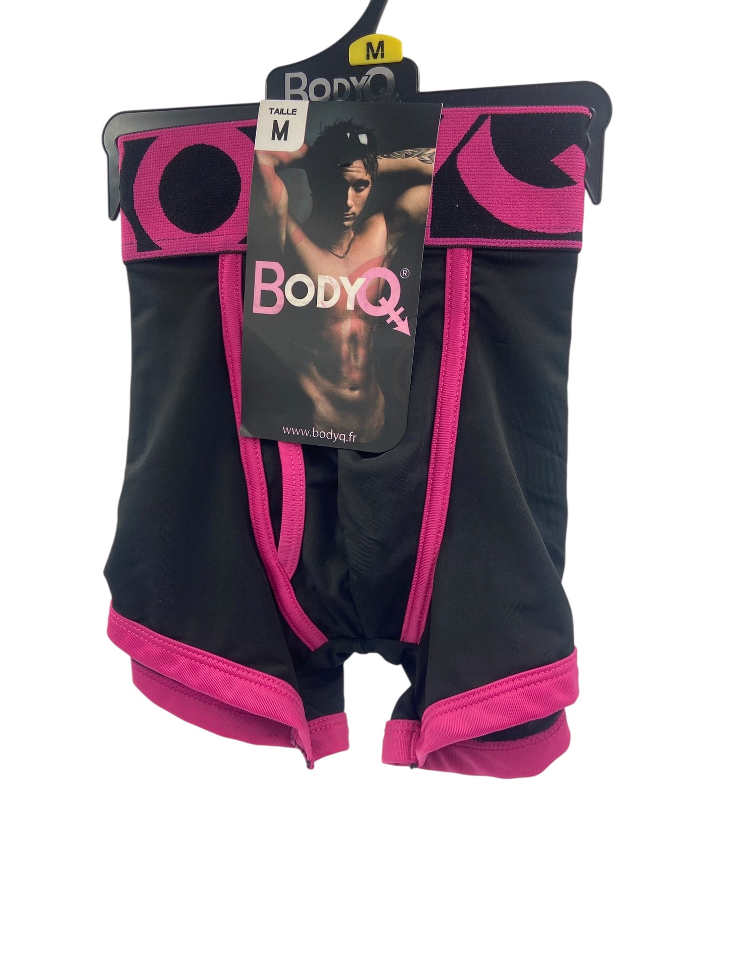 BodyQ Male Lingerie - Sexy Men’s Underwear Boxer – Black Pink- XS/ S/ M