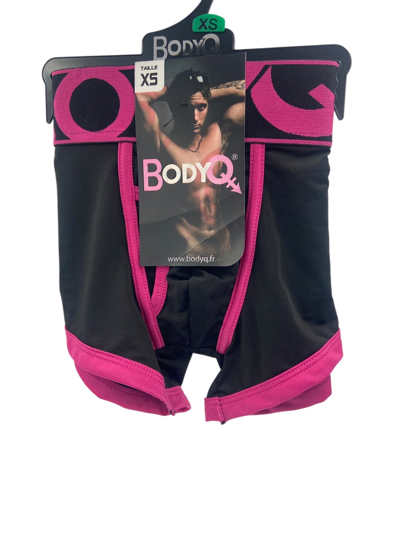 BodyQ Male Lingerie - Sexy Men’s Underwear Boxer – Black Pink- XS/ S/ M