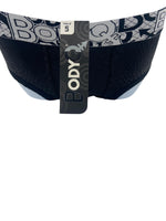 BodyQ Male Lingerie - Sexy Men’s Underwear Boxer – Black White Band- S/M/L/XL