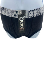 BodyQ Male Lingerie - Sexy Men’s Underwear Boxer – Black White Band- S/M/L/XL