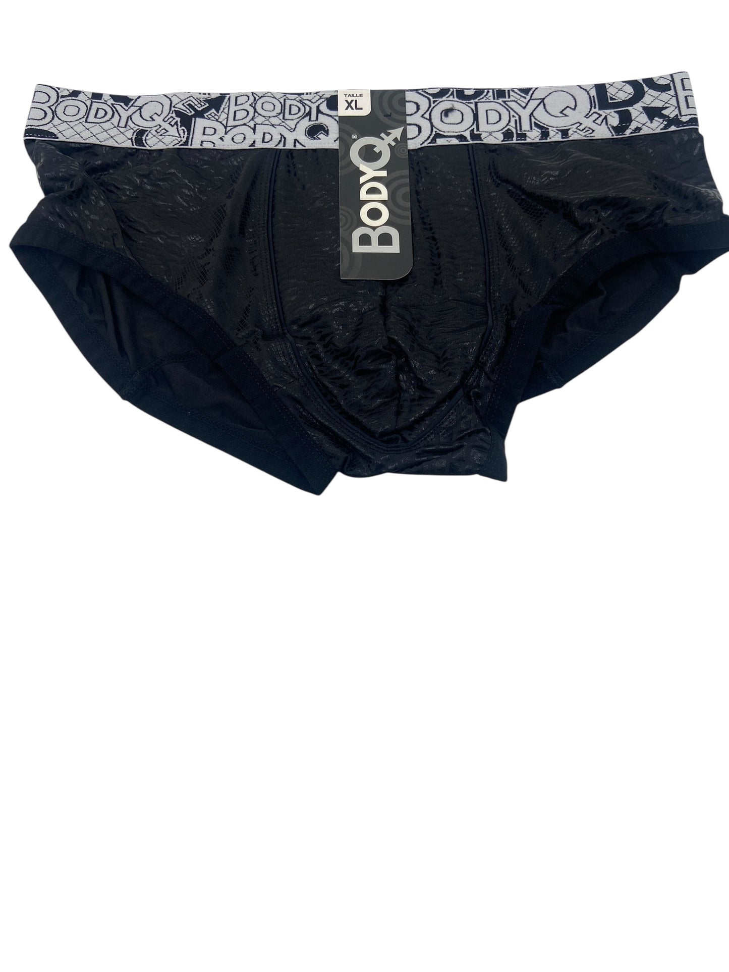 BodyQ Male Lingerie - Sexy Men’s Underwear Boxer – Black White Band- S/M/L/XL